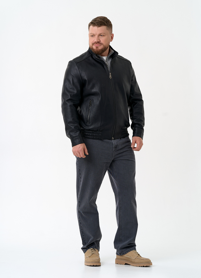 Мужская куртка бомбер из эко кожи модель № 32878 в рассрочку