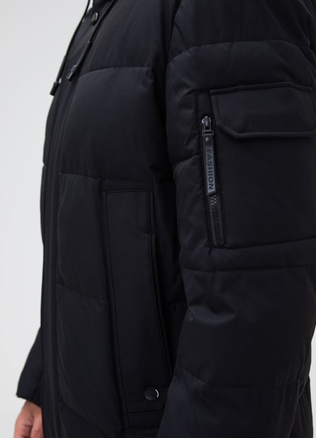 Мужской пуховик с капюшоном  модель № 27995 универмаг малина