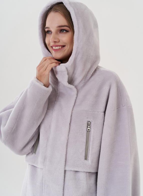 Полупальто женское с капюшоном