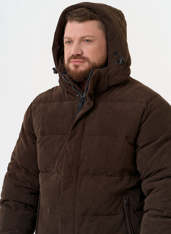 Мужской вельветовый пуховик