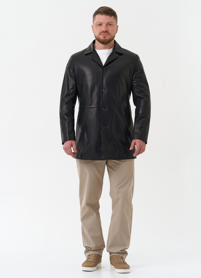 Мужской пиджак из натуральной кожи модель № 30060 универмаг малина