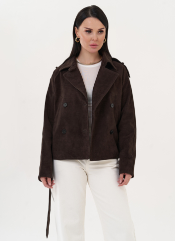 Куртка из замши с ремнем