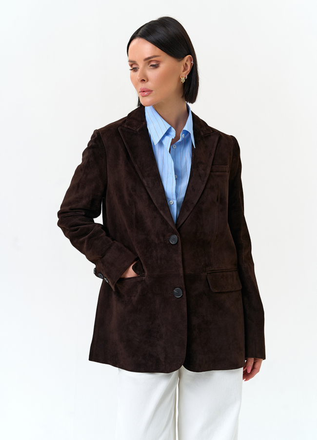 Женский замшевый жакет модель № 29925 универмаг малина