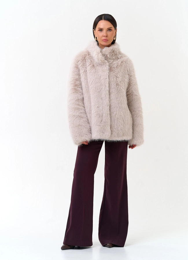 Женская шуба из эко меха модель № 33941 универмаг малина
