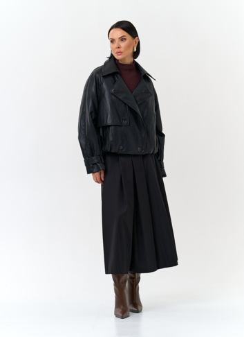 Женская утепленная куртка из эко кожи