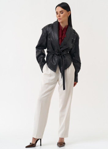 Куртка женская из эко кожи в стиле ретро