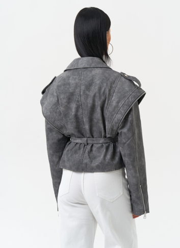 Куртка женская из эко кожи в стиле ретро