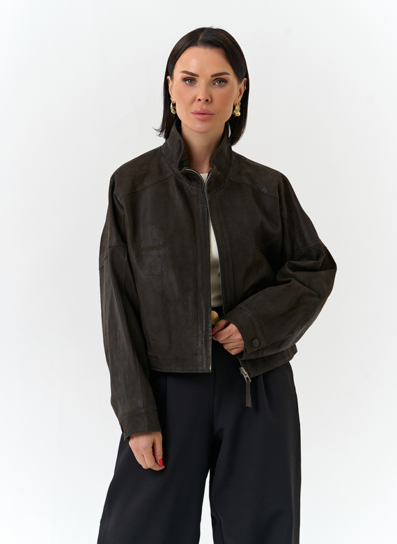 Женская двухсторонняя куртка из натуральной кожи