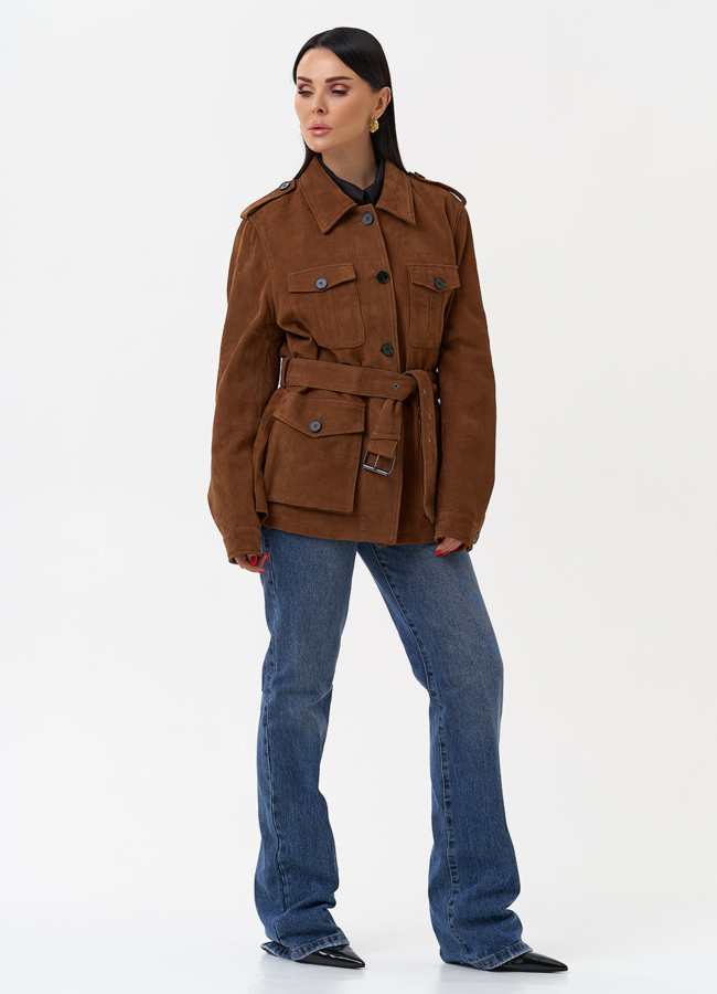 Куртка - сафари женская из натуральной замши модель № 29922 универмаг малина