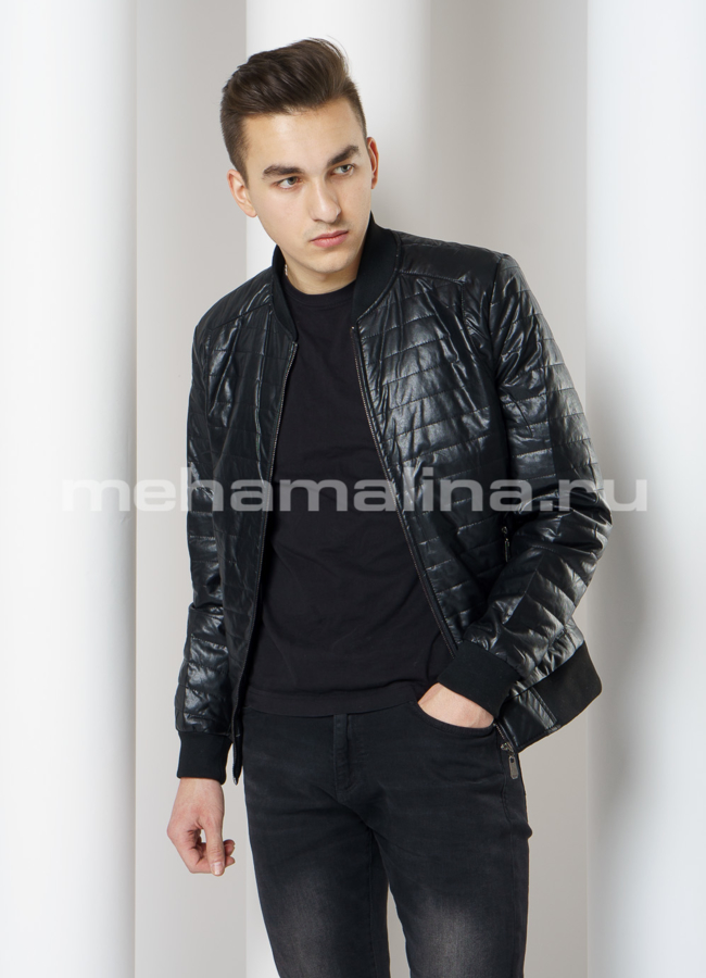 Куртка бомбер из эко кожи модель № 820 универмаг малина