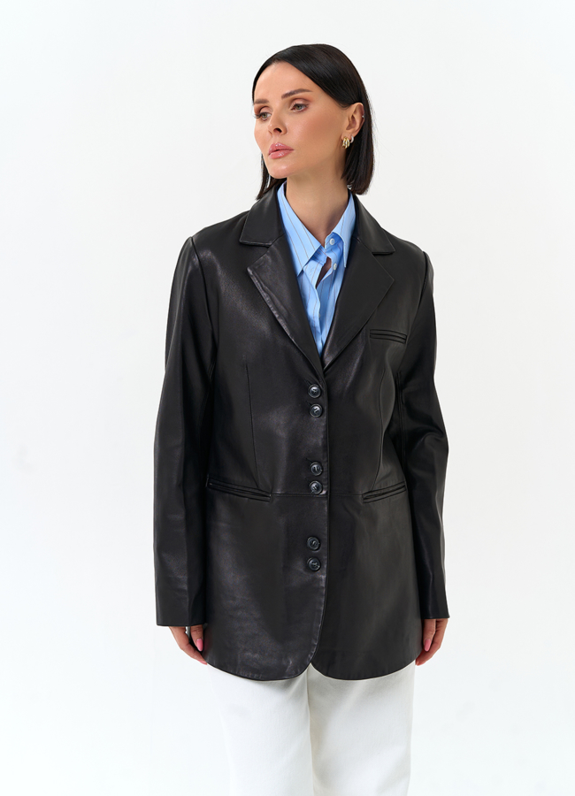 Женский жакет из натуральной кожи модель № 24505 универмаг малина