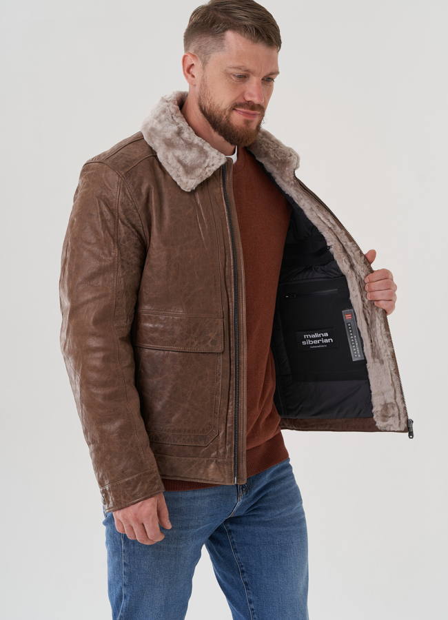 Куртка мужская из натуральной кожи  модель № 82310 универмаг малина