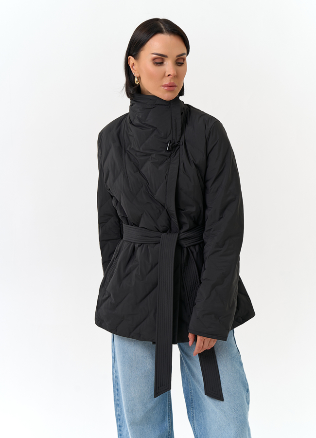 Женская куртка с поясом  модель № 32832 универмаг малина