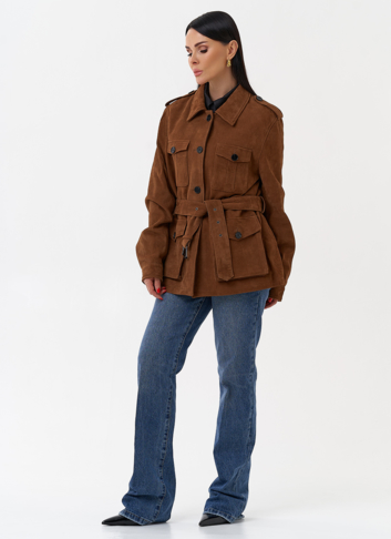 Куртка - сафари женская из натуральной замши