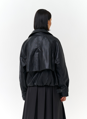 Женская утепленная куртка из эко кожи