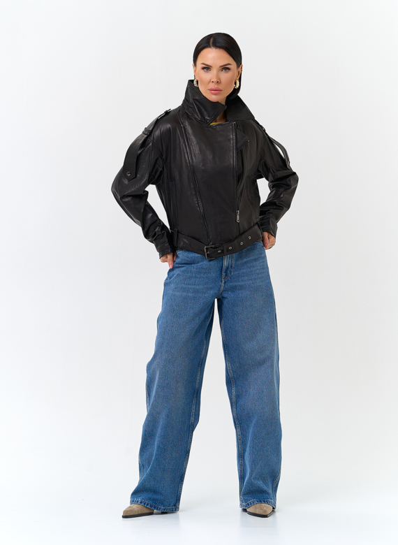 Женская куртка косуха из натуральной кожи