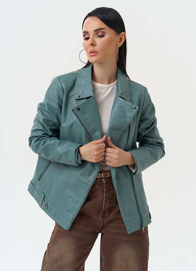 Женская куртка косуха из эко кожи модель № 30385 универмаг малина