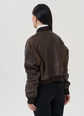 Куртка "бомбер" из натуральной кожи