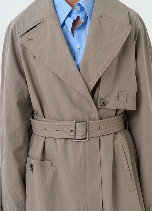 Женский длинный плащ с поясом модель № 33195 универмаг малина