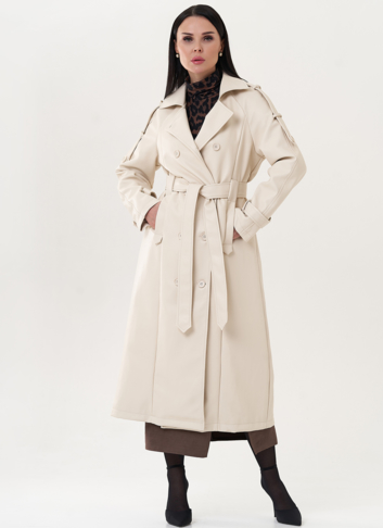 Удлиненный тренч из эко кожи