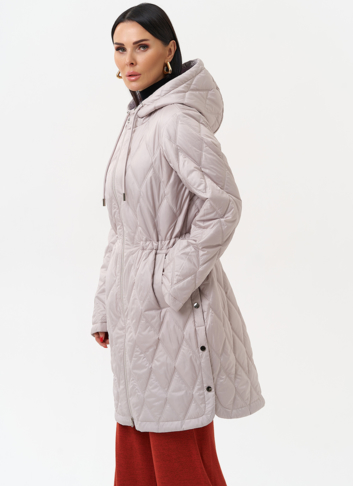 Женское утепленное полупальто с капюшоном