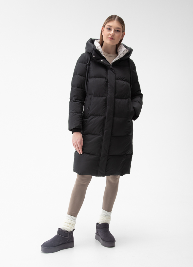 фото Женский пуховик с капюшоном  модель № 28378