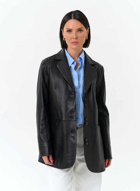 Женский жакет из натуральной кожи