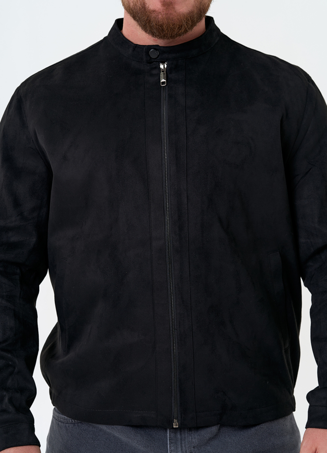 Мужская куртка из эко замши черного цвета модель № 30302 универмаг малина