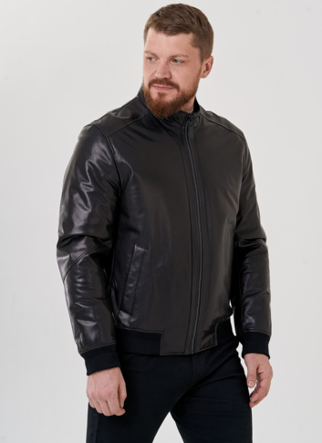 Куртка мужская черного цвета из натуральной кожи Куртка мужская черного цвета из натуральной кожи