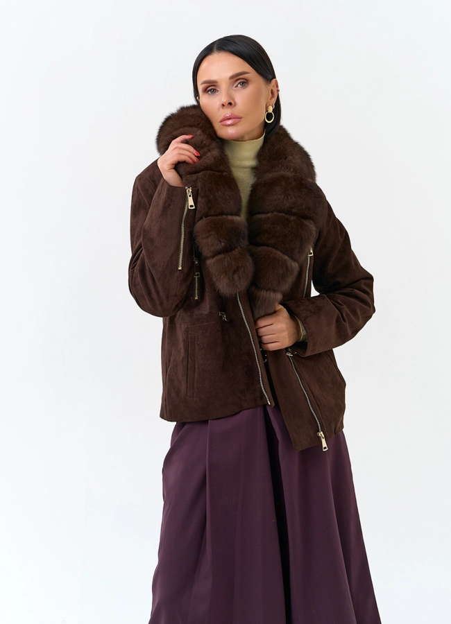 Женская куртка из эко замши модель № 34094 в рассрочку