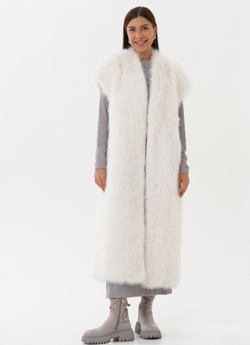 Удлиненный жилет из экомеха