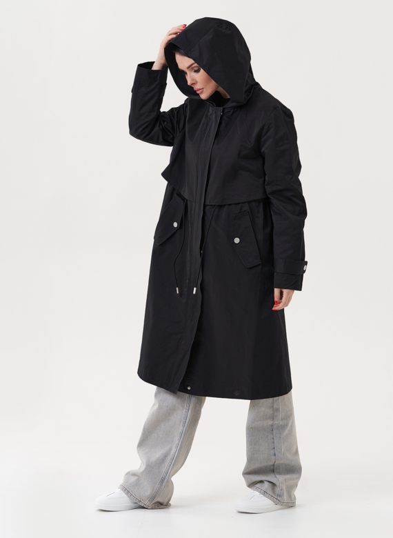 Женский плащ с капюшоном