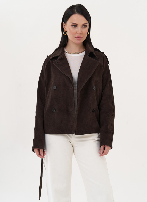 Куртка из замши с ремнем