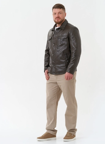 Мужская куртка "рубашка" из натуральной кожи фото