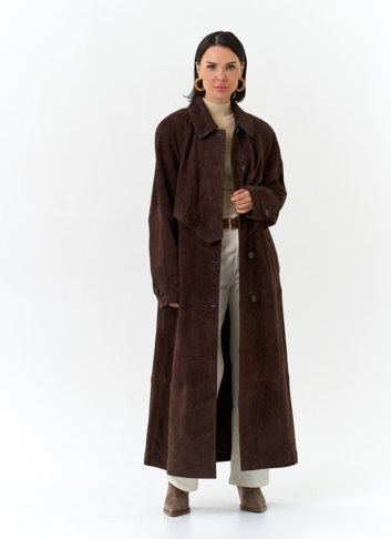 Женский плащ из натуральной замши