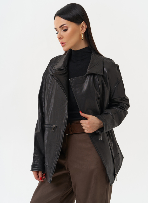 Женская косуха оверсайз черного цвета