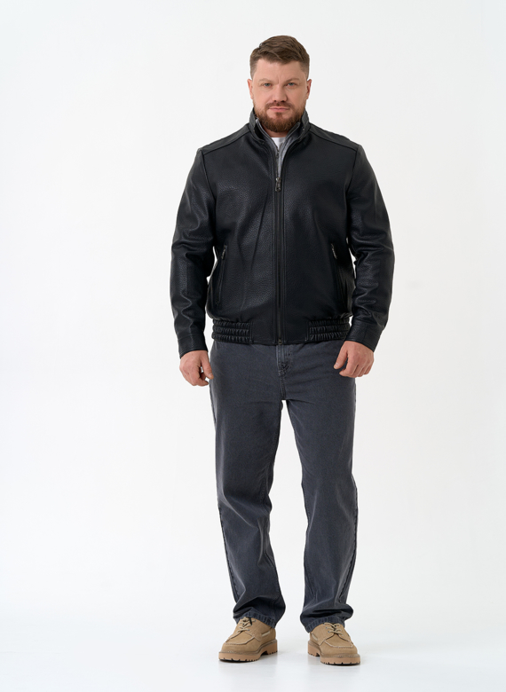 Мужская куртка бомбер из эко кожи