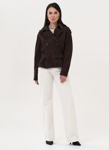 Куртка из замши с ремнем