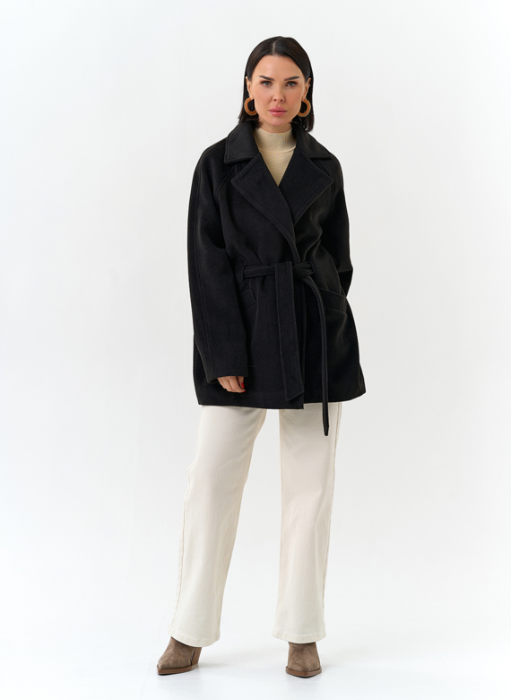 Женское пальто со съемный капюшоном