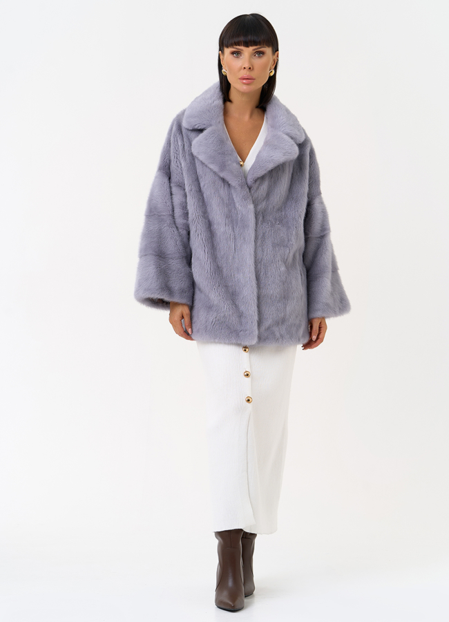 Куртка из меха норки с английским воротником модель № 26082 универмаг малина