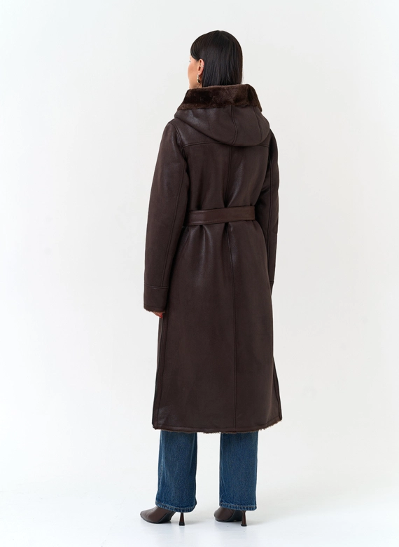 Женская дубленка из эко замши