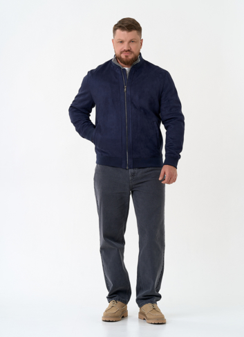 Мужская куртка бомбер из эко замши